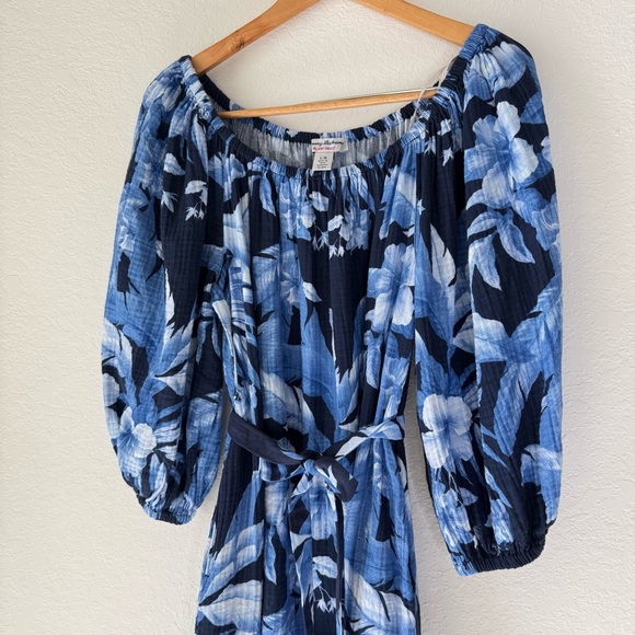 Tommy Bahama Blue Ruffled Tiered Sundress - Picture 4 of 14